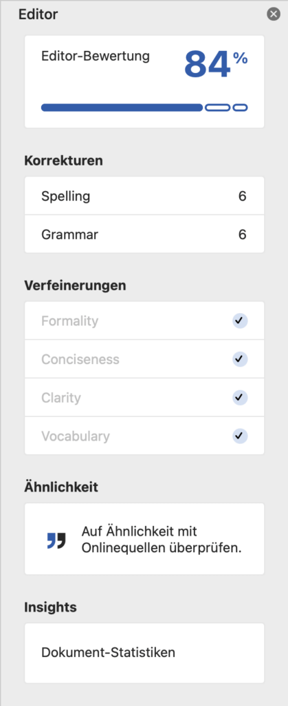 Überprüfung von Dokumenten auf Ähnlichkeit mit Onlinequellen Überprüfung von Dokumenten auf Ähnlichkeit mit Onlinequellen