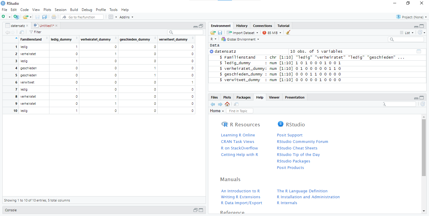 Berechnung und Transformation von Variablen in RStudio