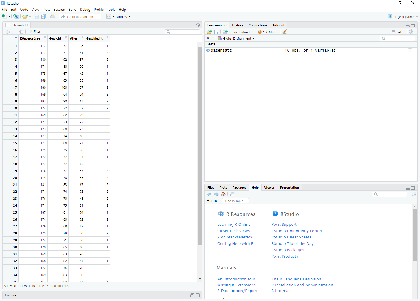 Berechnung und Transformation von Variablen in RStudio