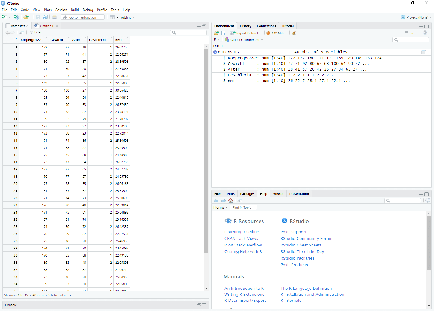 Berechnung und Transformation von Variablen in RStudio